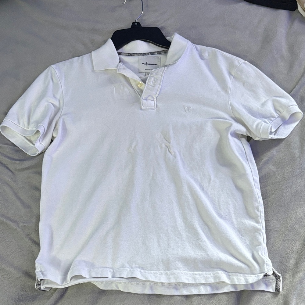 American Eagle Classic White Polo Shirt